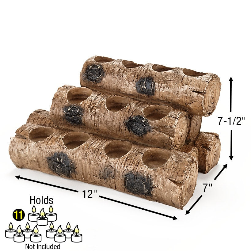 Woodland Log Tea Light Candleholders