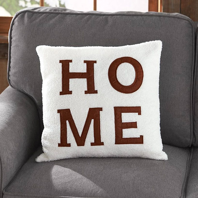 Sherpa Decorative Pillow with Sentiment