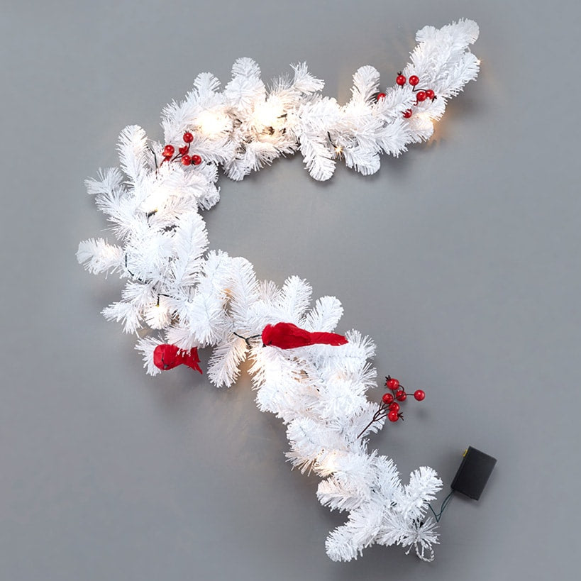 Lighted Snowy Cardinal Holiday Decor
