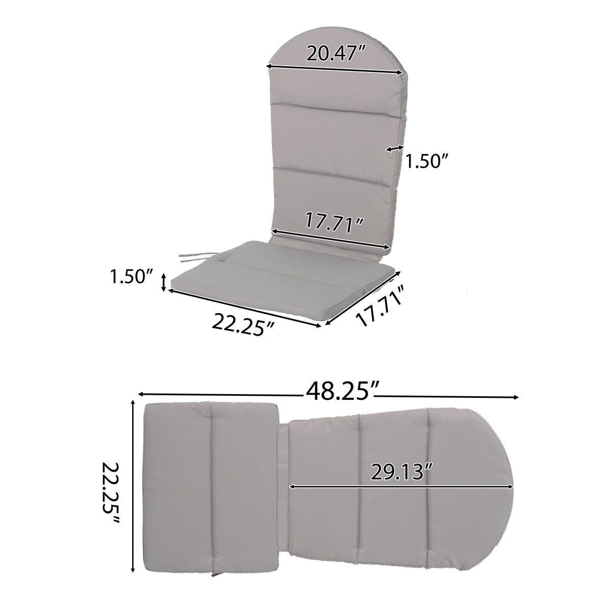 CHAIR CUSHION,Grey - image 2