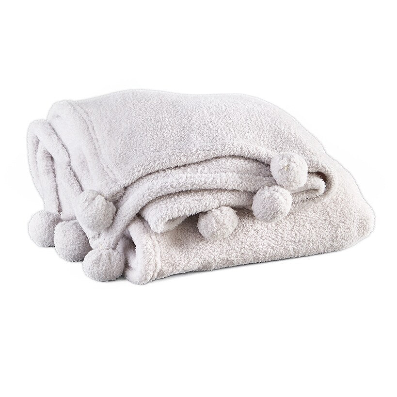 Pom-Pom Sherpa Throws#select-color_gray