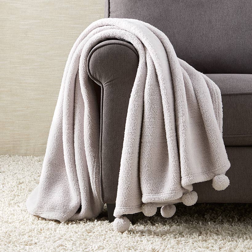 Pom-Pom Sherpa Throw