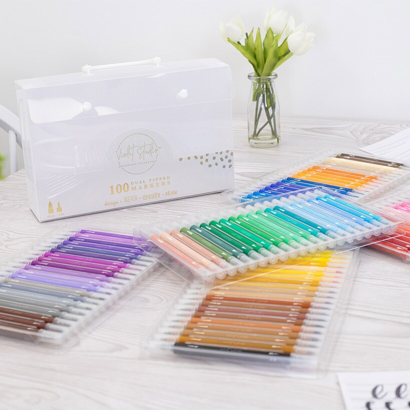 Violet Studio Set of 100 Dual-Tip Markers