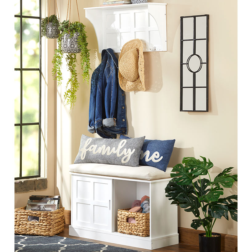 Entryway Benches with Storage or Wall Shelves