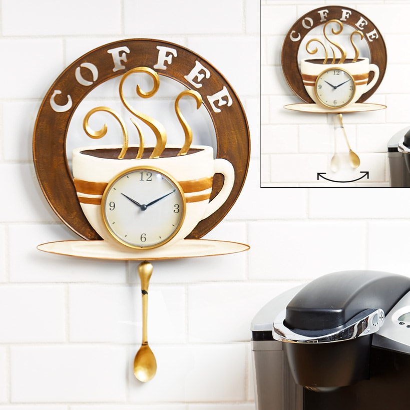 Coffee or Tea Pendulum Wall Clocks