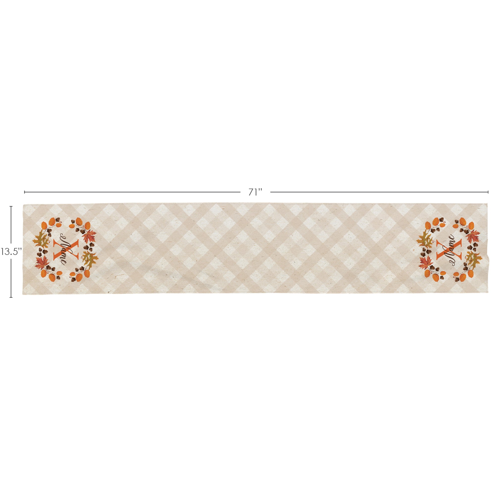 Personalized Autumn Wreath Table Runner