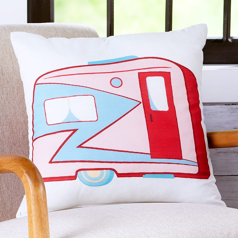 Vintage Camper Reversible Quilt, Sham, or Accent Pillow