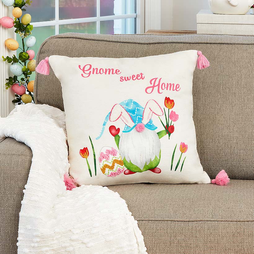 Spring Gnome Easter Accent Pillow#select-design_gnome-sweet-gnome