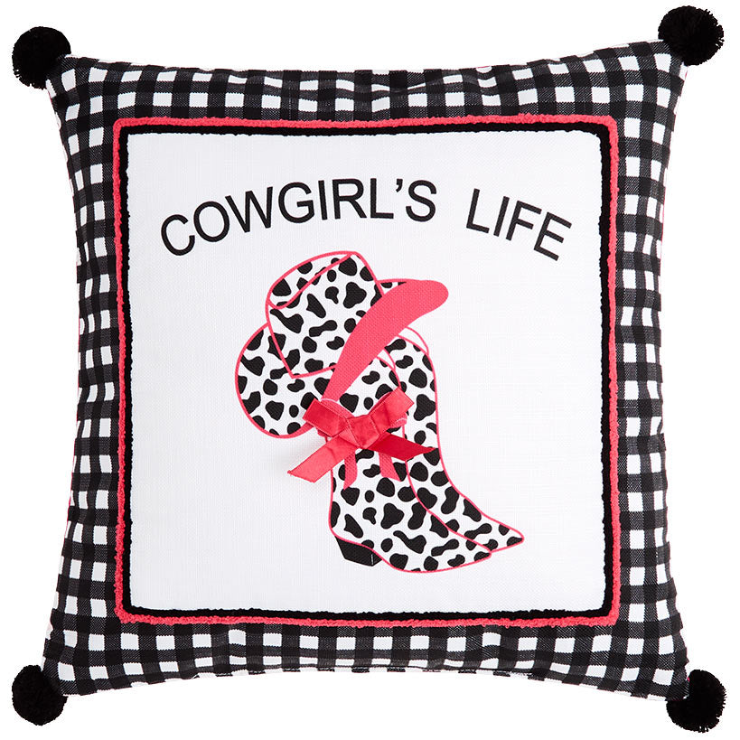 Cowgirl Embroidered Decorative Pillow