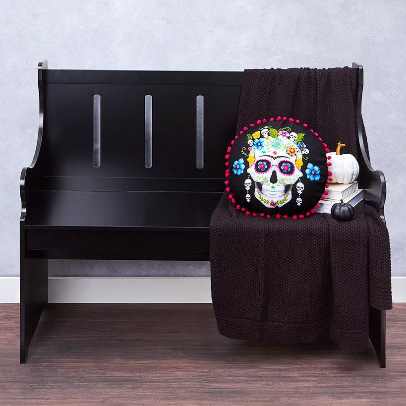 Halloween Ghost or Dia de Los Muertos Shaped Decorative Pillow