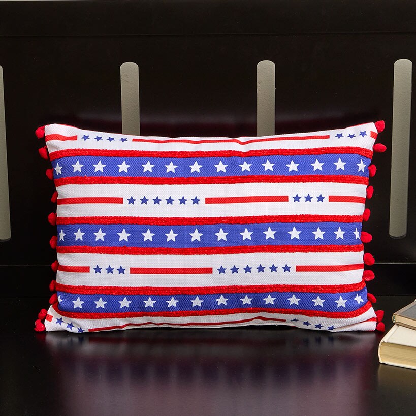 Americana Embroidered Accent Pillow