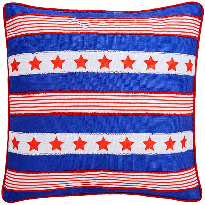 Americana Gnome Embroidered Decorative Pillow