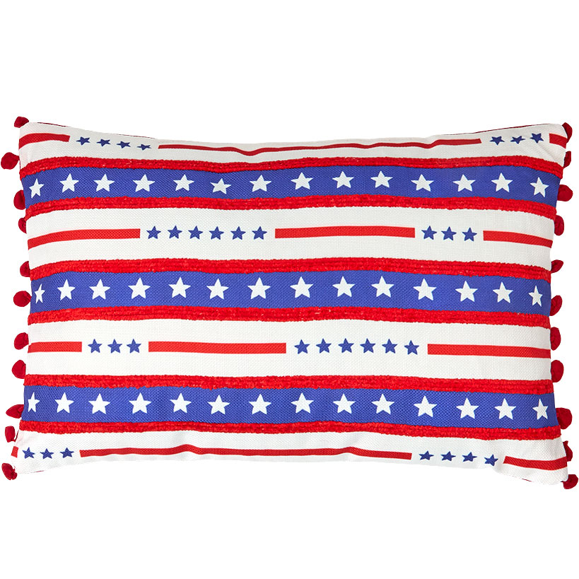 Americana Embroidered Decorative Pillow