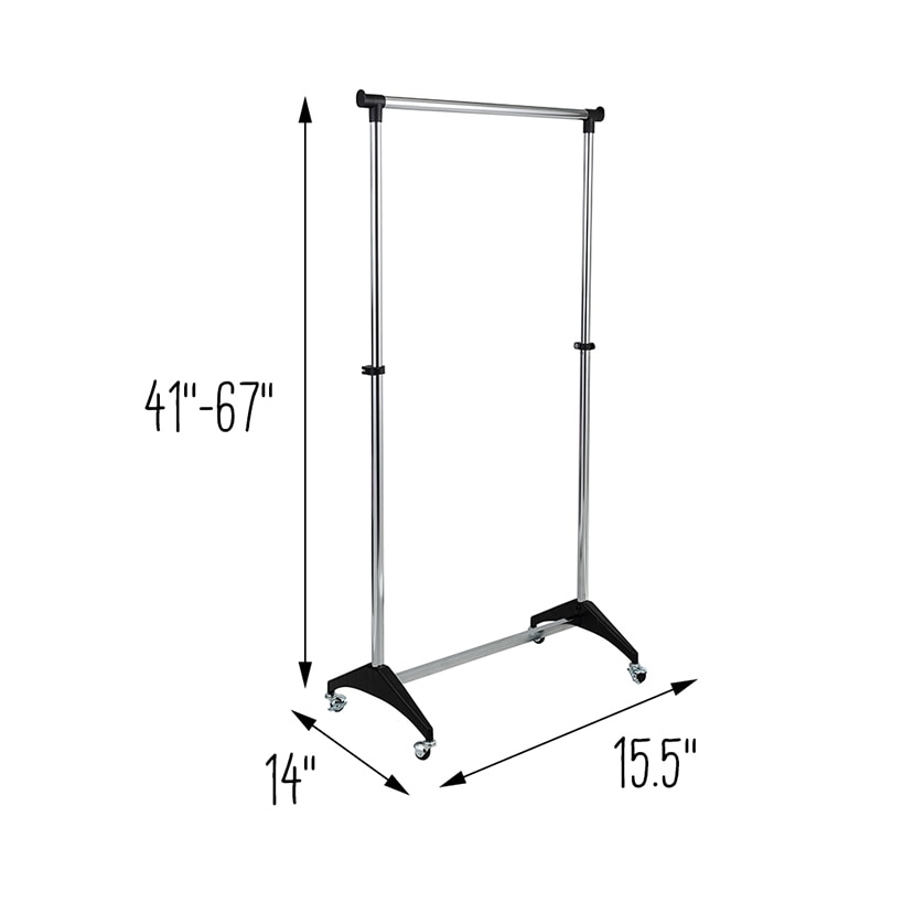 Adjustable Chrome Rolling Garment Rack