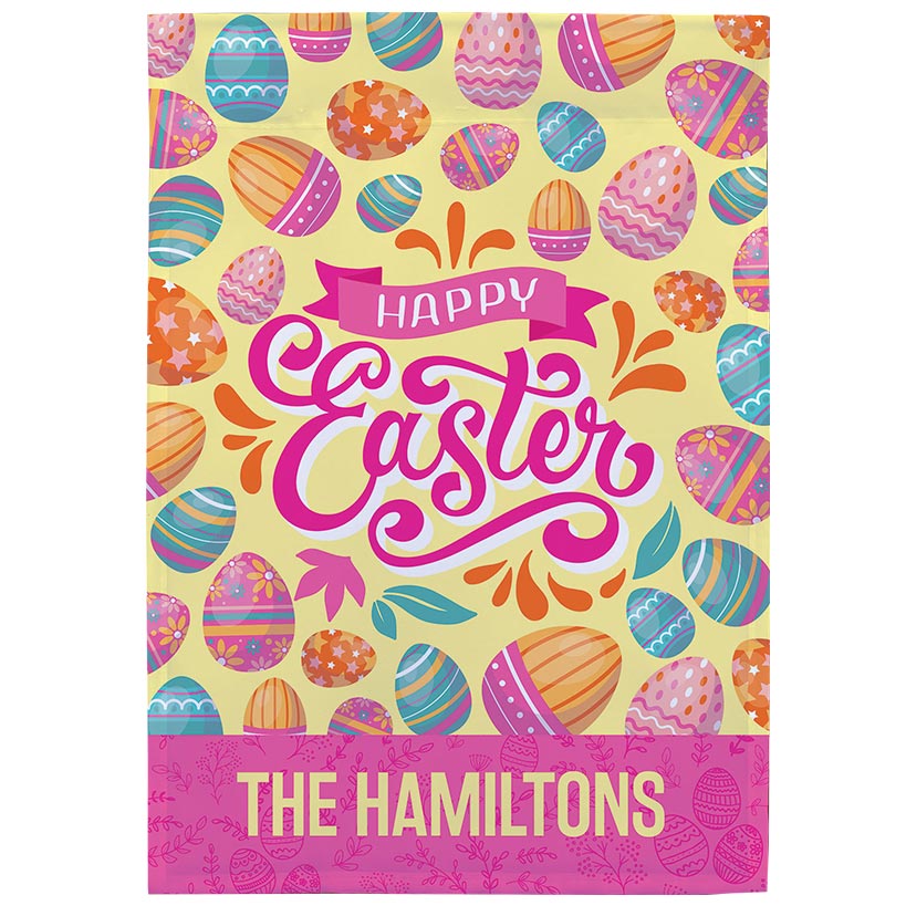 Personalized Happy Easter Double-Sided Garden Flag
