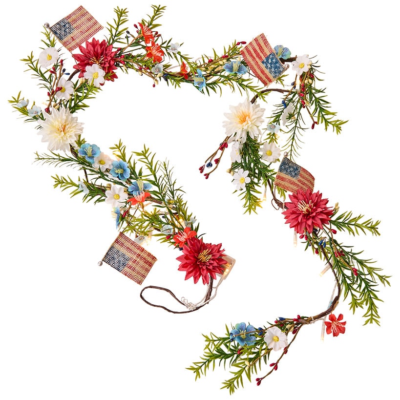 Americana Floral Swag Garland Collection