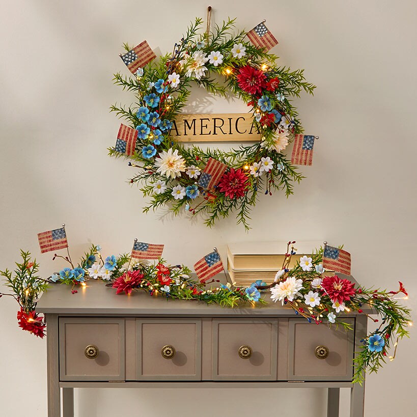 Americana Floral Swag Garland Collection