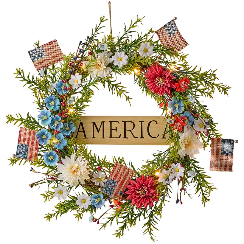 Americana Floral Swag Garland Collection
