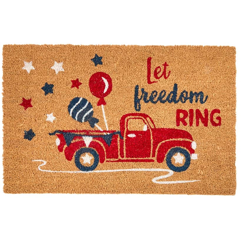 Americana Stars and Red Truck Outdoor Coir Doormat