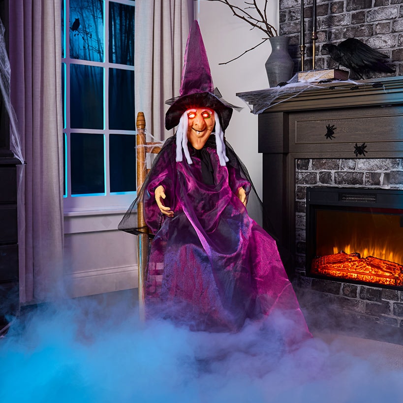 Motion-Sensor Lighted Witch