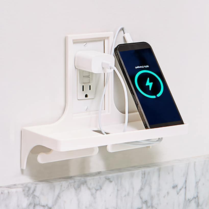 Wall Outlet Cover Storage Shelf - Kitchen or Bathroom