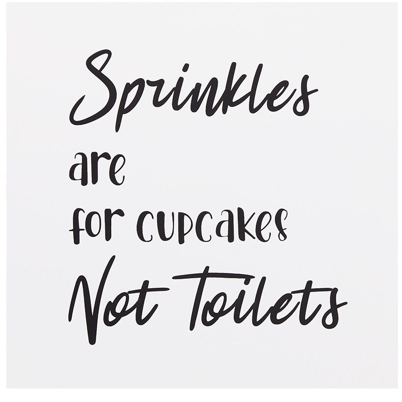 Humorous Bathroom Wall Art - Flush, Hello, Seat, Sprinkles, or Text