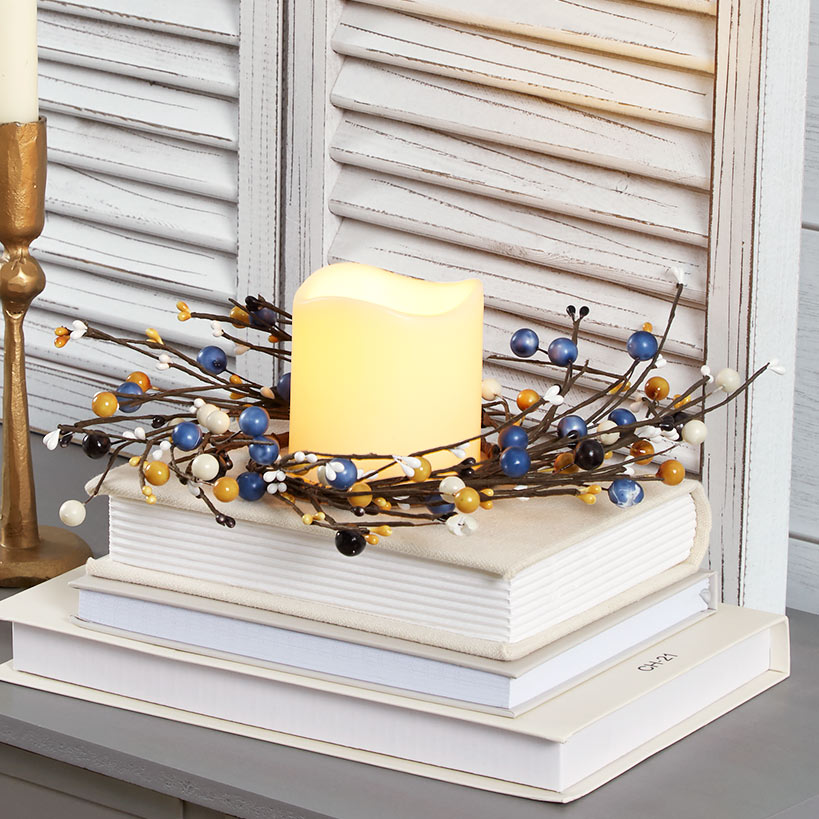 Colorful Country Berry Wreath, Garland or LED Candle