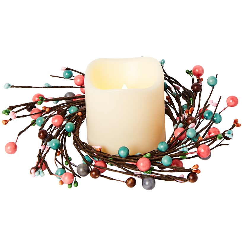 Colorful Country Berry Wreath, Garland or LED Candle