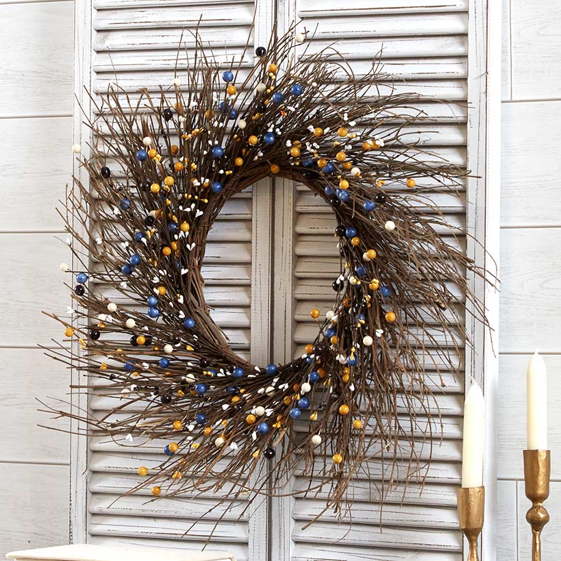 Colorful Country Berry Wreath, Garland or LED Candle