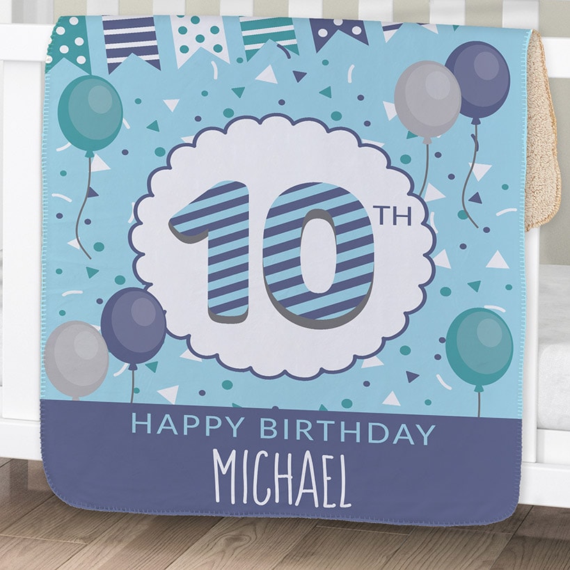 Personalized Birthday Sherpa Throws