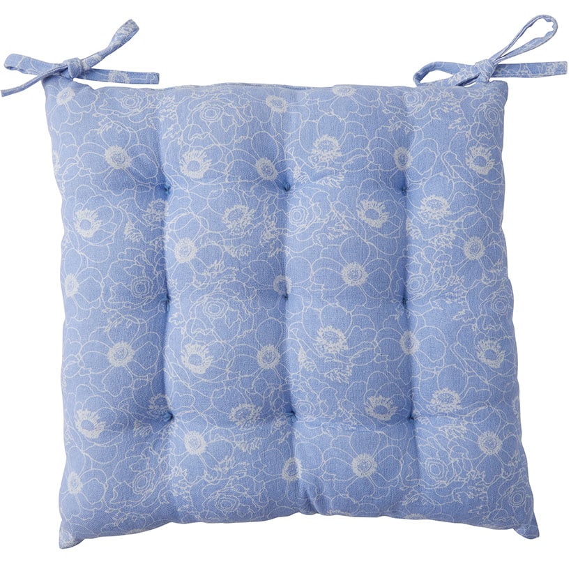 Blue Floral Chair Pad