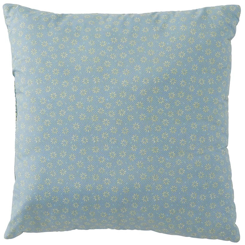 Blue Floral Patch Accent Pillow
