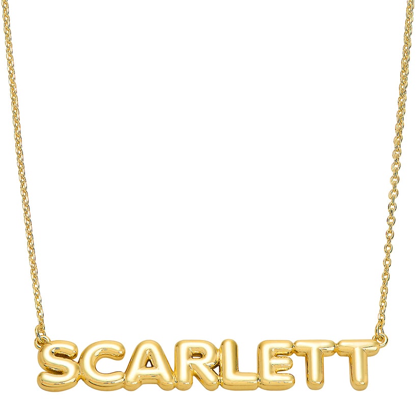 Personalized Nameplate Bubble Letter Necklace