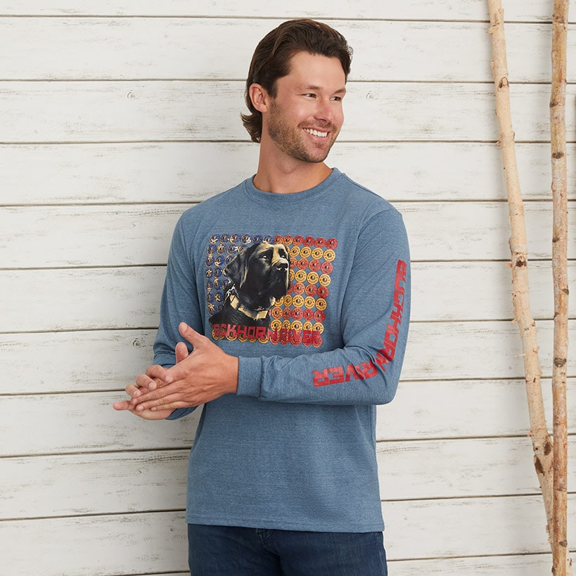 Men's Buckhorn River Americana Long Sleeve Graphic T-Shirt