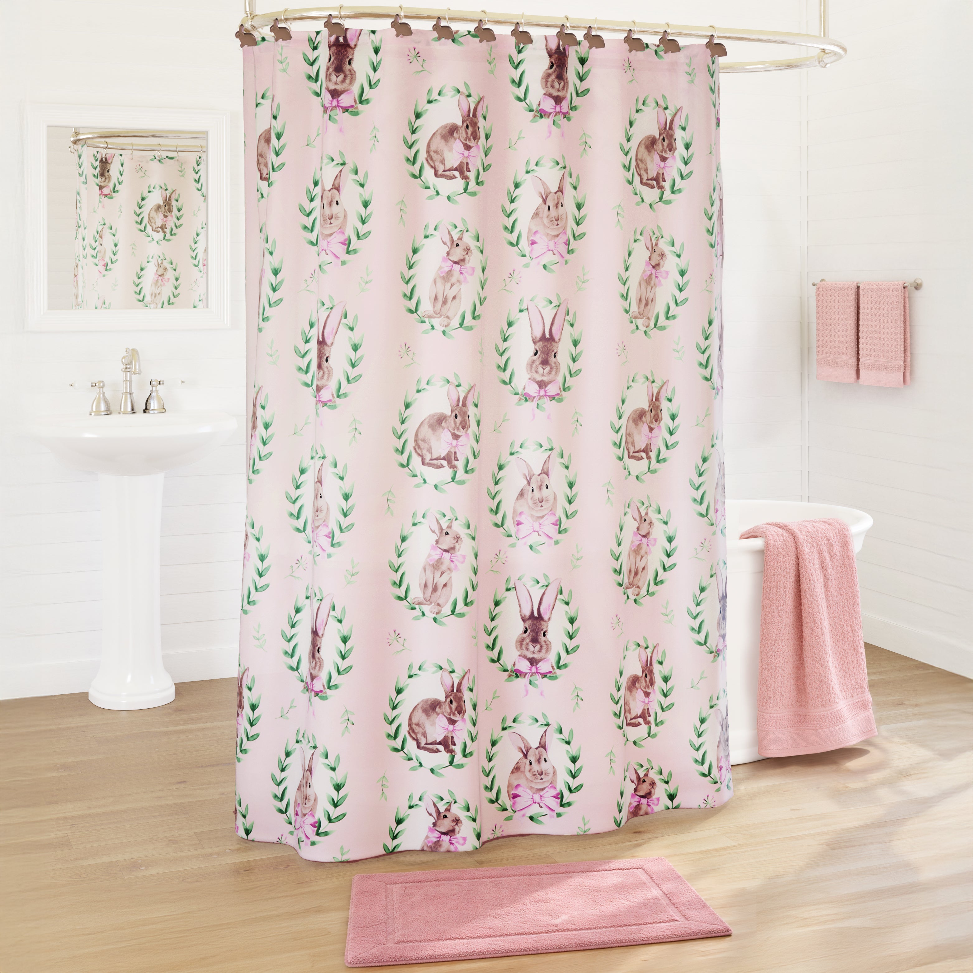 Bunnies and Bows Shower Curtain