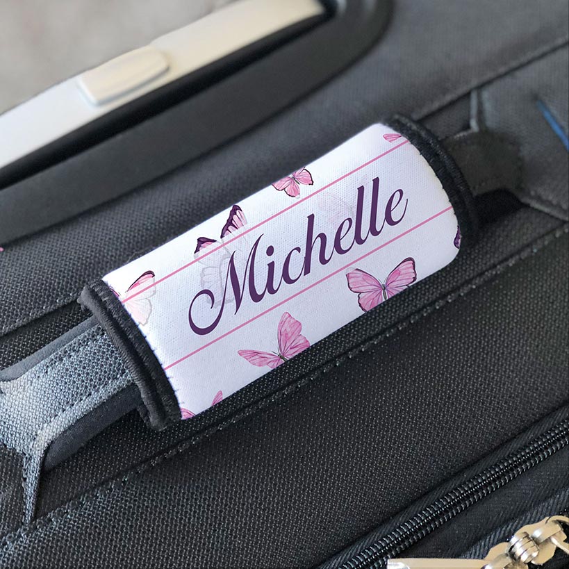 Personalized Luggage Handle Wrap Butterflies