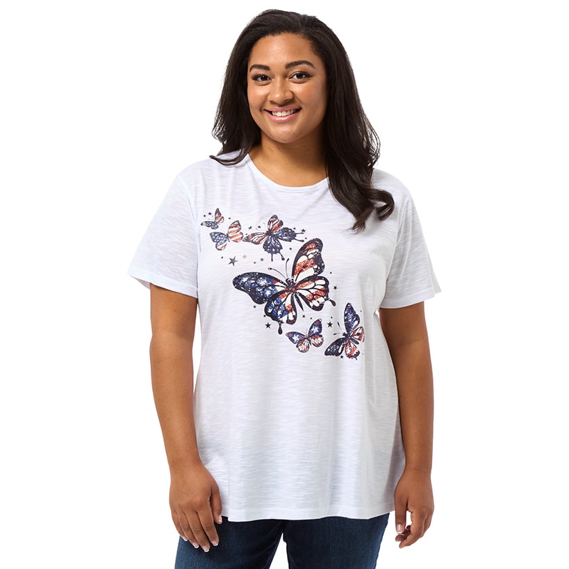Women's Butterfly Short Sleeve Graphic T-Shirt