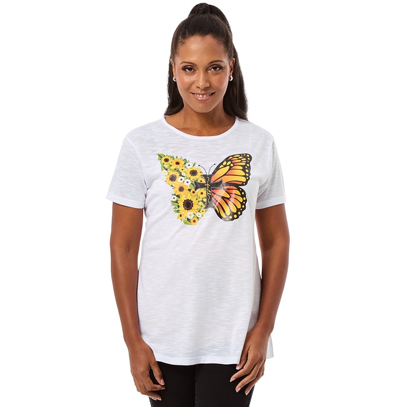 Women's Butterfly Short Sleeve Graphic T-Shirt