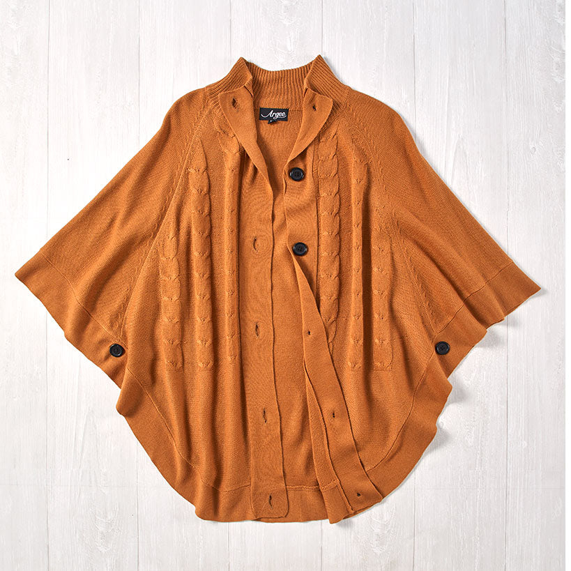 Button-Front Sweater Ponchos