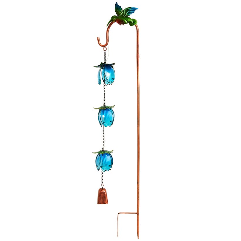 Cascading Flower Solar Garden Stake - Butterfly or Hummingbird