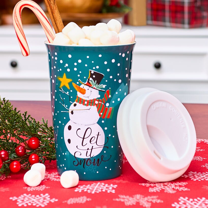 Ceramic Holiday Mugs with Lid