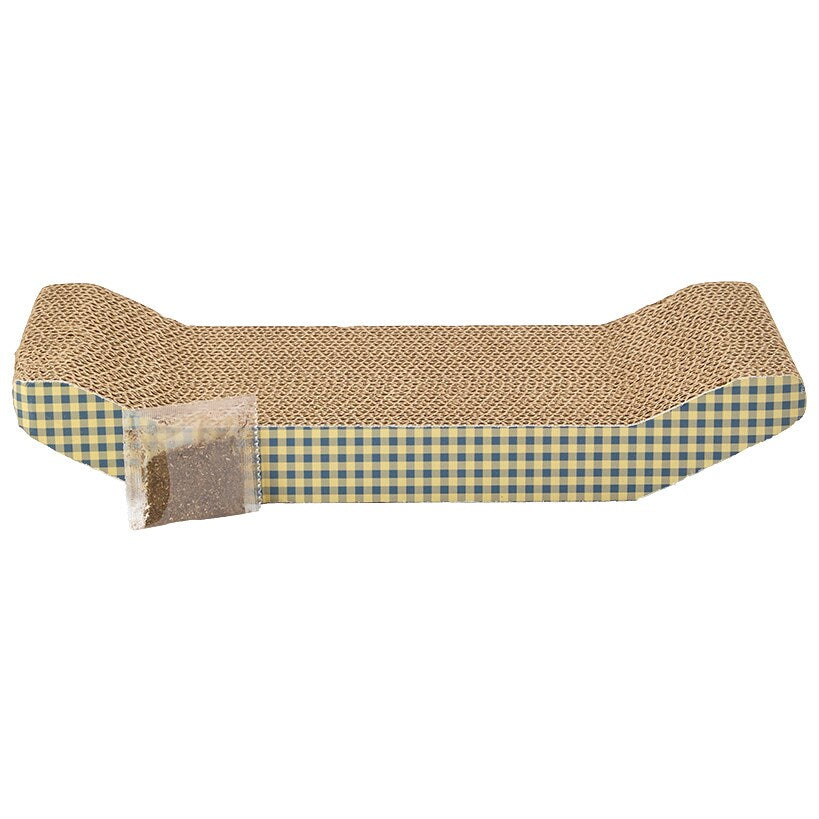 Cat Scratcher Chaise - Durable Corrugated Cardboard with Catnip