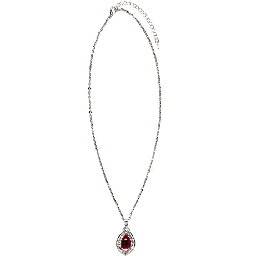 Chalcedony Red Stone Pendant with Chain