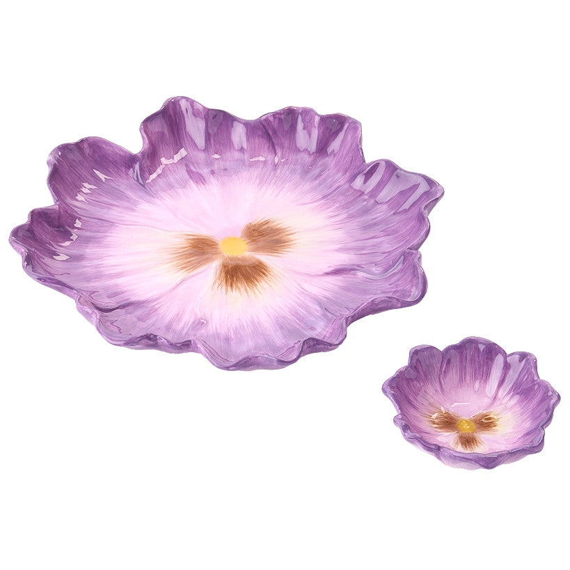 Chip and Dip Flower Ceramic Serving Platter