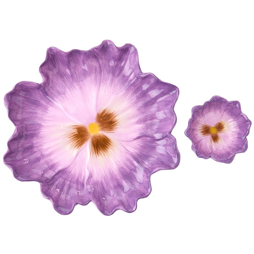 Chip and Dip Flower Ceramic Serving Platter