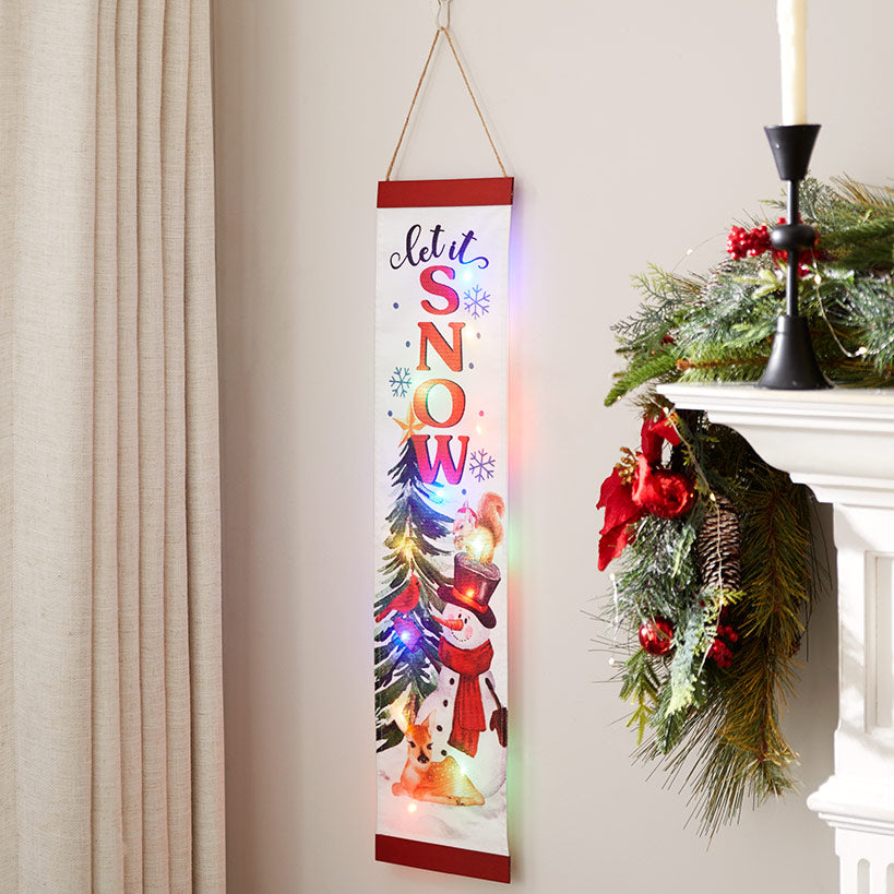 Let It Snow Christmas Lighted Banner