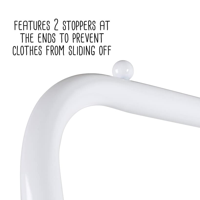 Clothing Rack with Shelves and Hanging Bar White