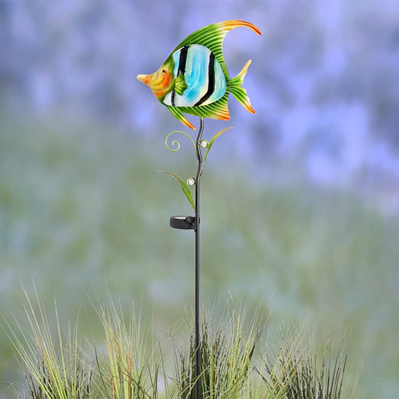 Coastal Sea Creature Solar Lighted Stake - Fish or Seahorse