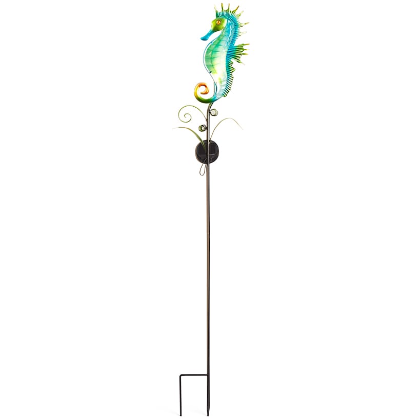 Coastal Sea Creature Solar Lighted Stake - Fish or Seahorse