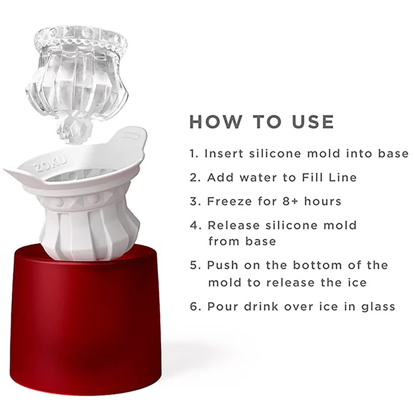 Cocktail Glass and Crown Ice Mold Gift Set